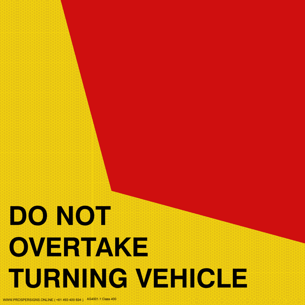 Vehicle Sign - Do Not Overtake Turning Vehicle Rear Marking Plate (Sold as Pair) - Image 2