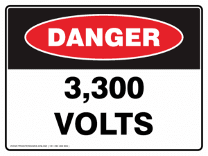 Danger Sign - 3,300 VOLTS