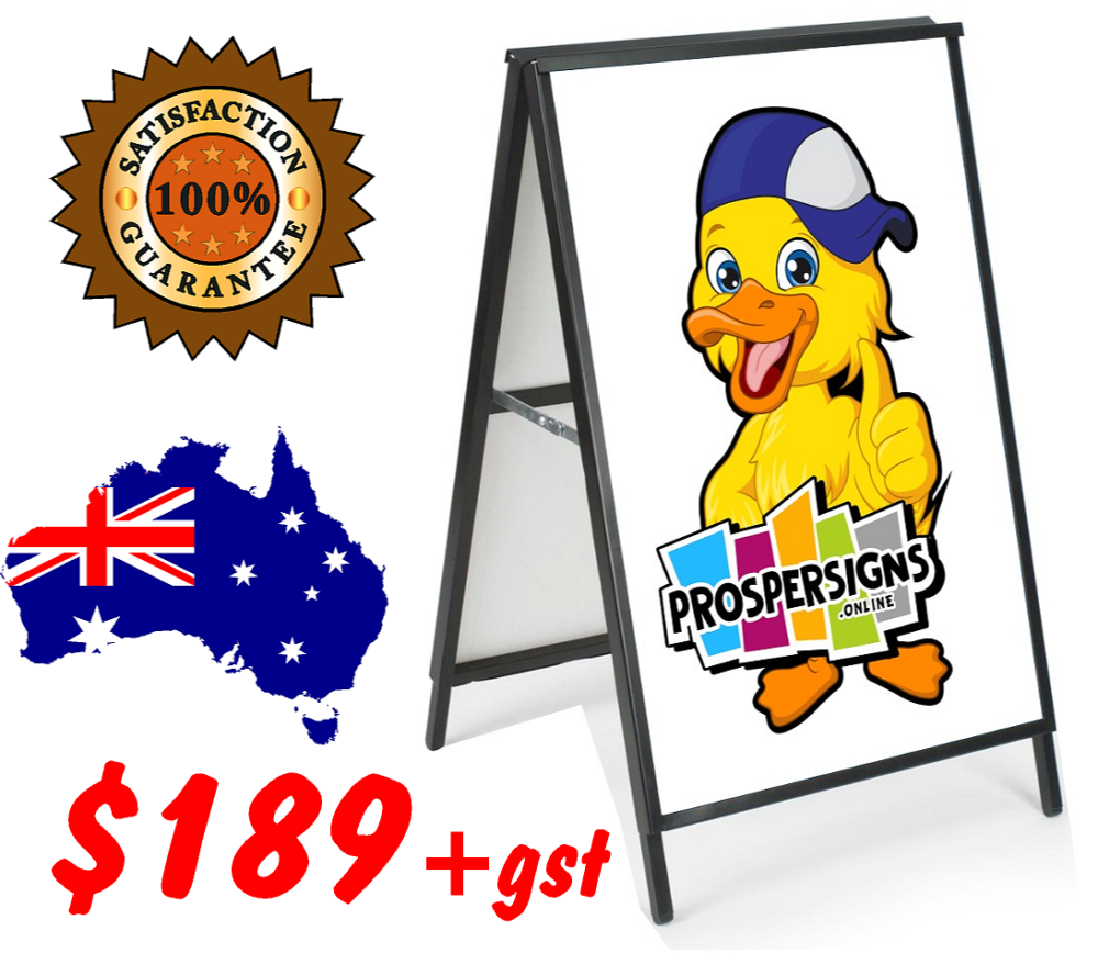 A-Frame Sign 600 W x 900 H Metal Sign Board Full colour Printed on 2 Sides