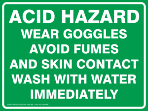 Emergency Signs - ACID HAZARD