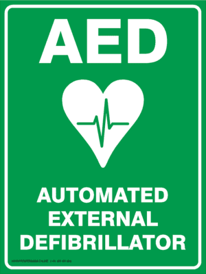 Emergency Signs - AED AUTOMATED EXTERNAL DEFIBRILLATOR