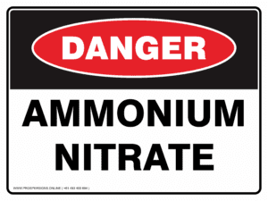 Danger Sign - AMMONIUM NITRATE