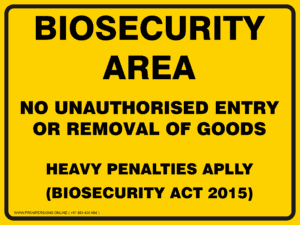 Biosecurity Sign - BIOSECURITY AREA