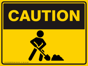 Caution Sign - CAUTION WORKER PICTOGRAM