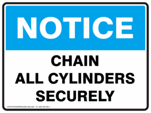 Notice Sign - CHAIN ALL CYLINDERS SECURELY