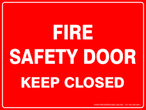 Fire Safety Signs - FIRE SAFETY DOOR KEEP CLOSED