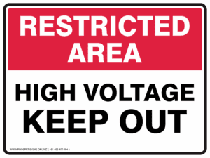 Restricted Area Sign - HIGH VOLTAGE KEEP OUT