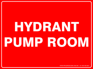 Fire Safety Signs - HYDRANT PUMP ROOM
