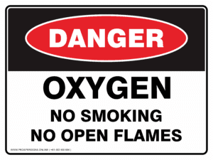 Danger Sign - OXYGEN NO SMOKING NO OPEN FLAMES